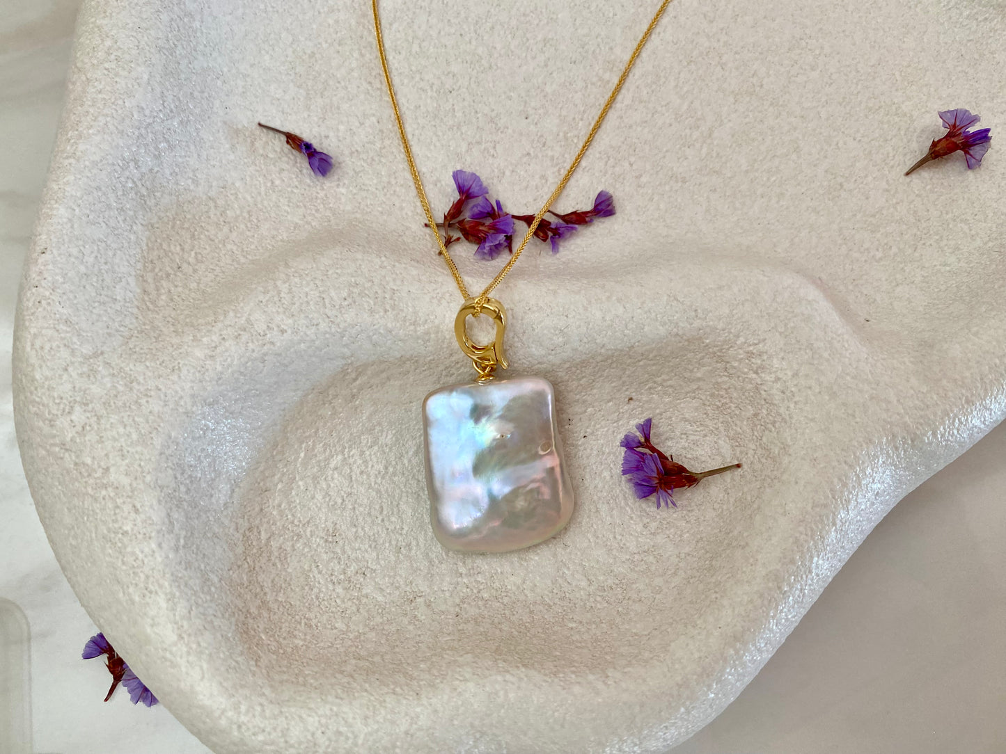 Square Baroque Pearl Detachable Pedant