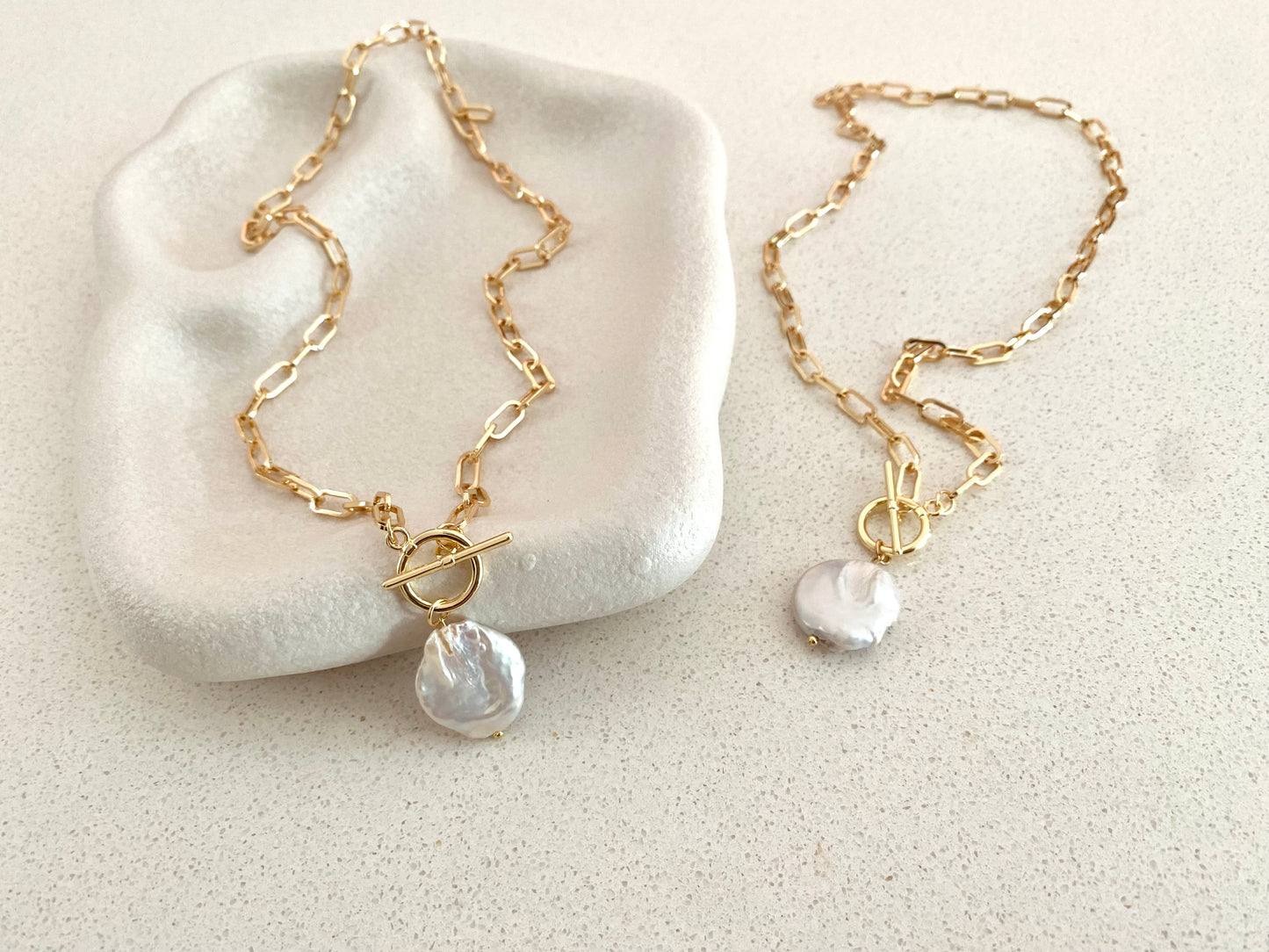 Round Baroque Pendant Necklace