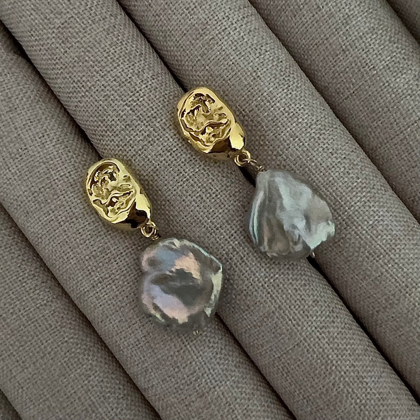Purple Keshi Pearl Dangle earrings