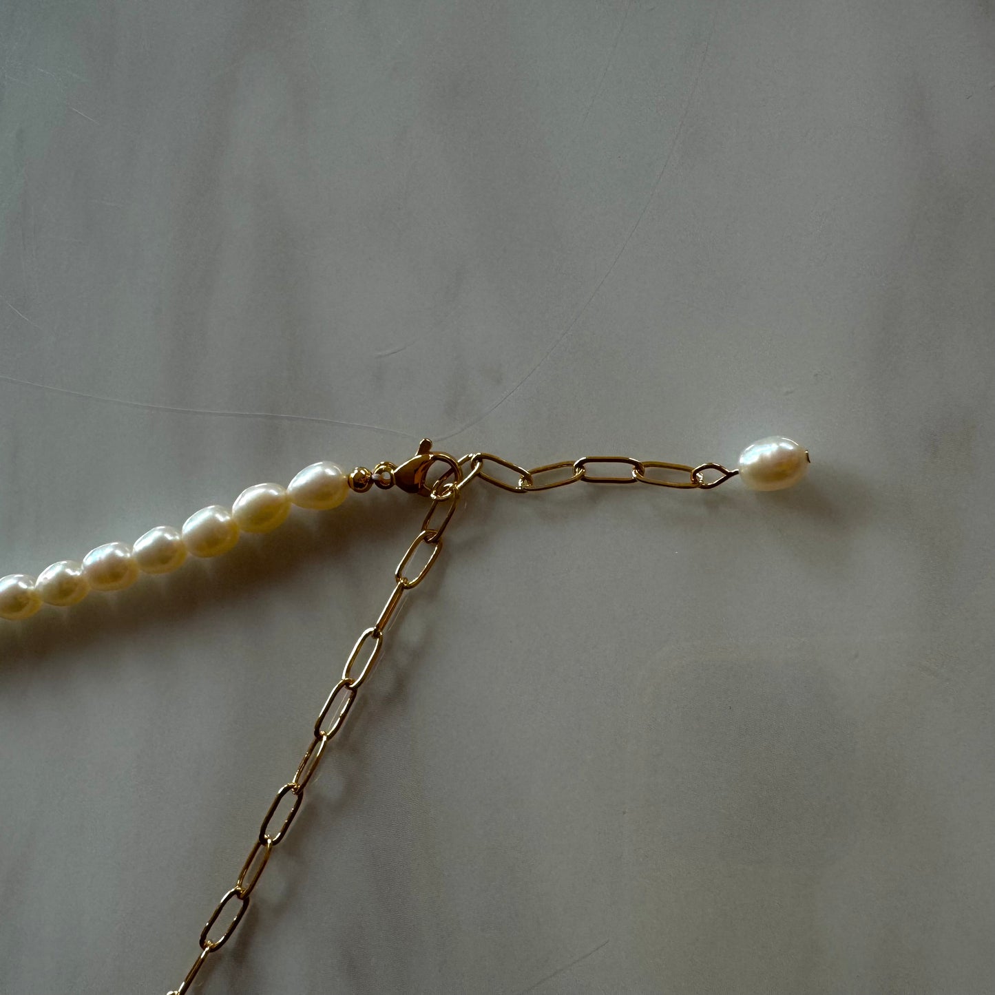 Genuine Freshwater Pearl Necklace with gold filled heart