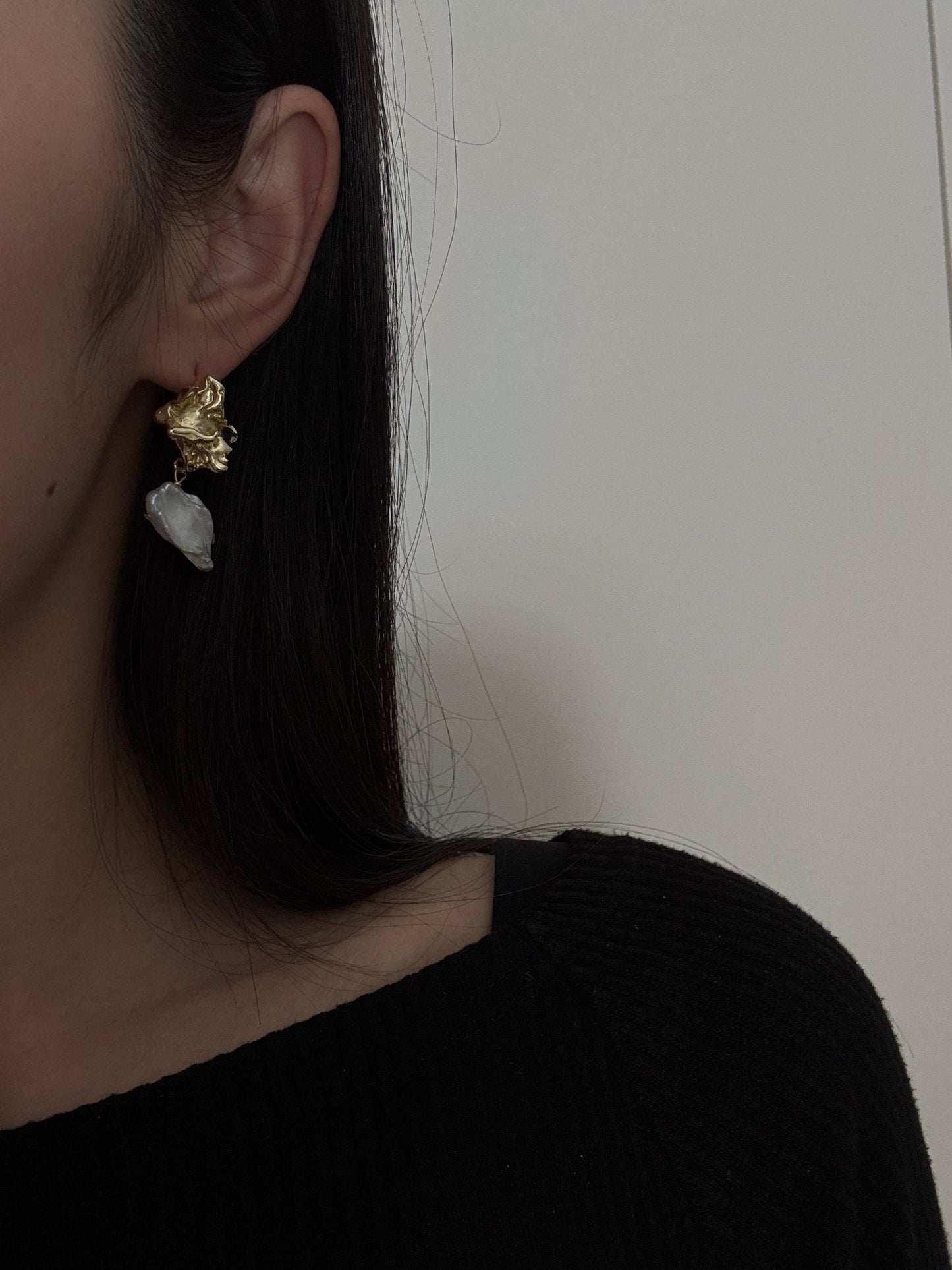 Large Keshi Pearl earrings