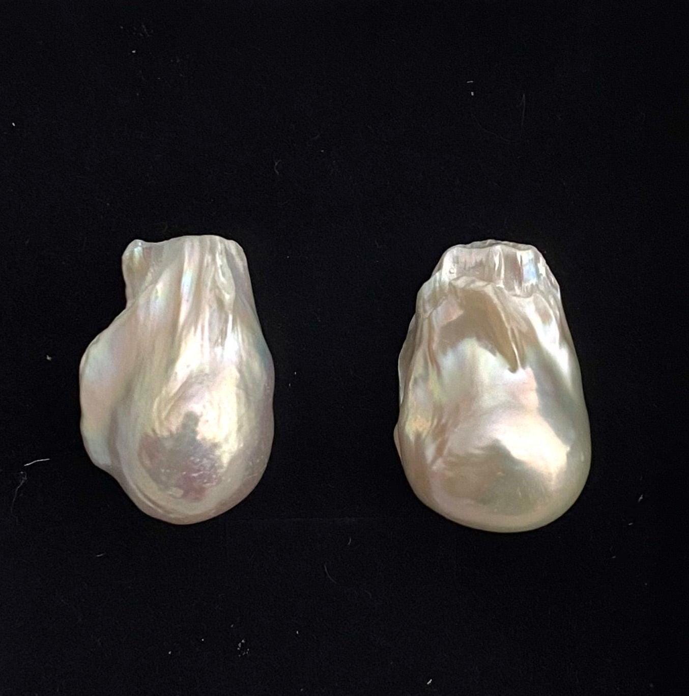 Large Pure Baroque Stud Earrings