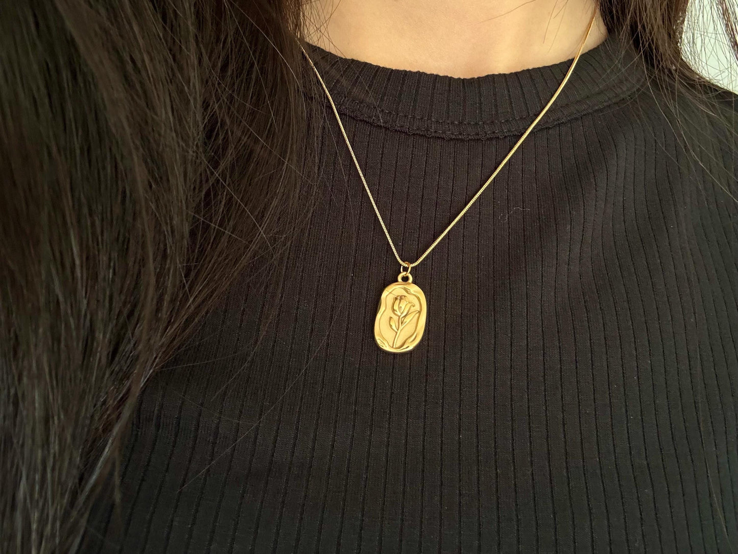 14k Rose Pendant necklace, bridal jewellery, pendant necklace gold, gift for her, birthday gift, anniversary gift