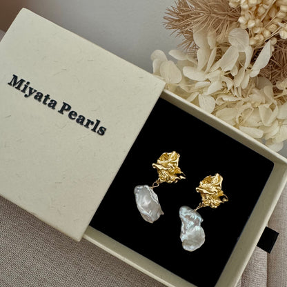 Baroque Keshi Pearl Drop Earrings – Gold Dangle Jewelry