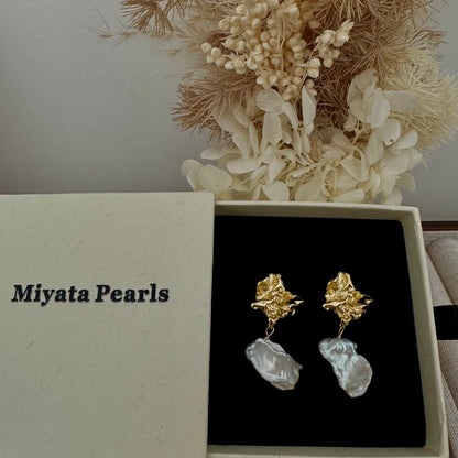 Baroque Keshi Pearl Drop Earrings – Gold Dangle Jewelry