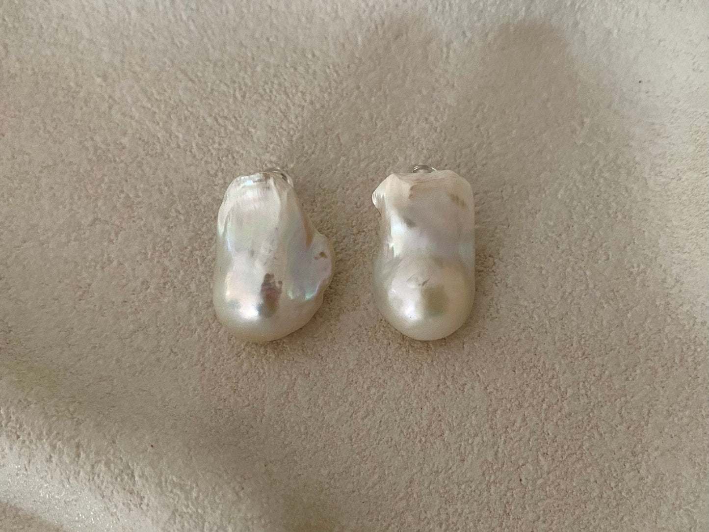 Large Pure Baroque Stud Earrings