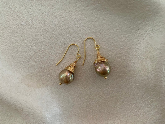 Purple Baroque Earring