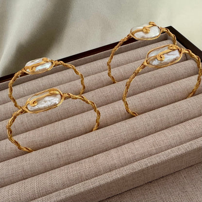 Genuine Baroque Freshwater Pearl Bangles