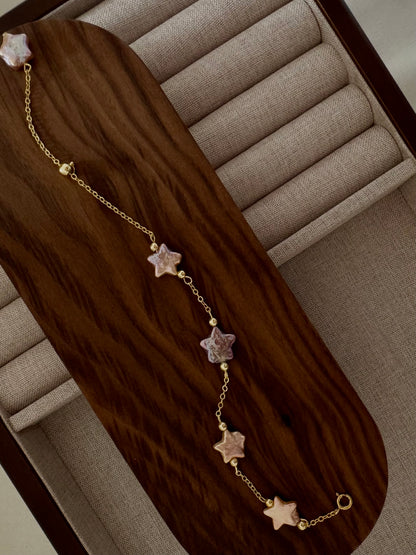 Genuine Baroque Freshwater Pearl Bracelet, purple stars pearls
