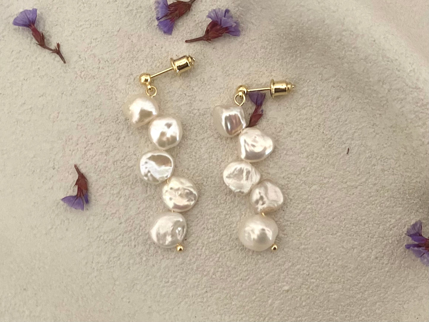 Genuine Baroque Freshwater Pearl Dangle Earrings