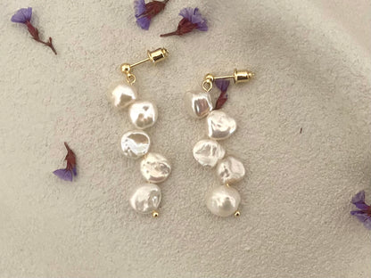 Genuine Baroque Freshwater Pearl Dangle Earrings