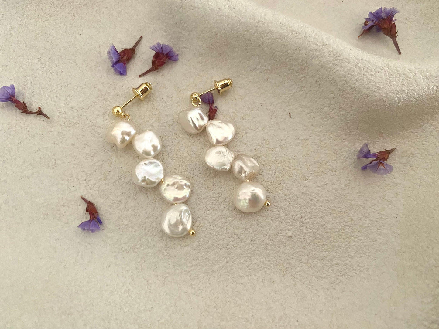Genuine Baroque Freshwater Pearl Dangle Earrings