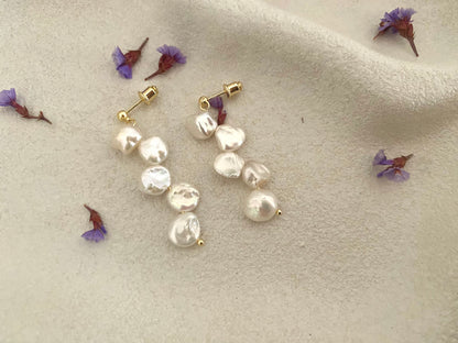 Genuine Baroque Freshwater Pearl Dangle Earrings