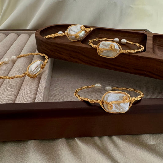 Genuine Baroque Freshwater Pearl Bangles