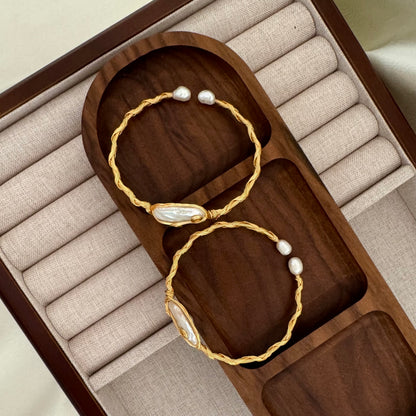 Genuine Baroque Freshwater Pearl Bangles