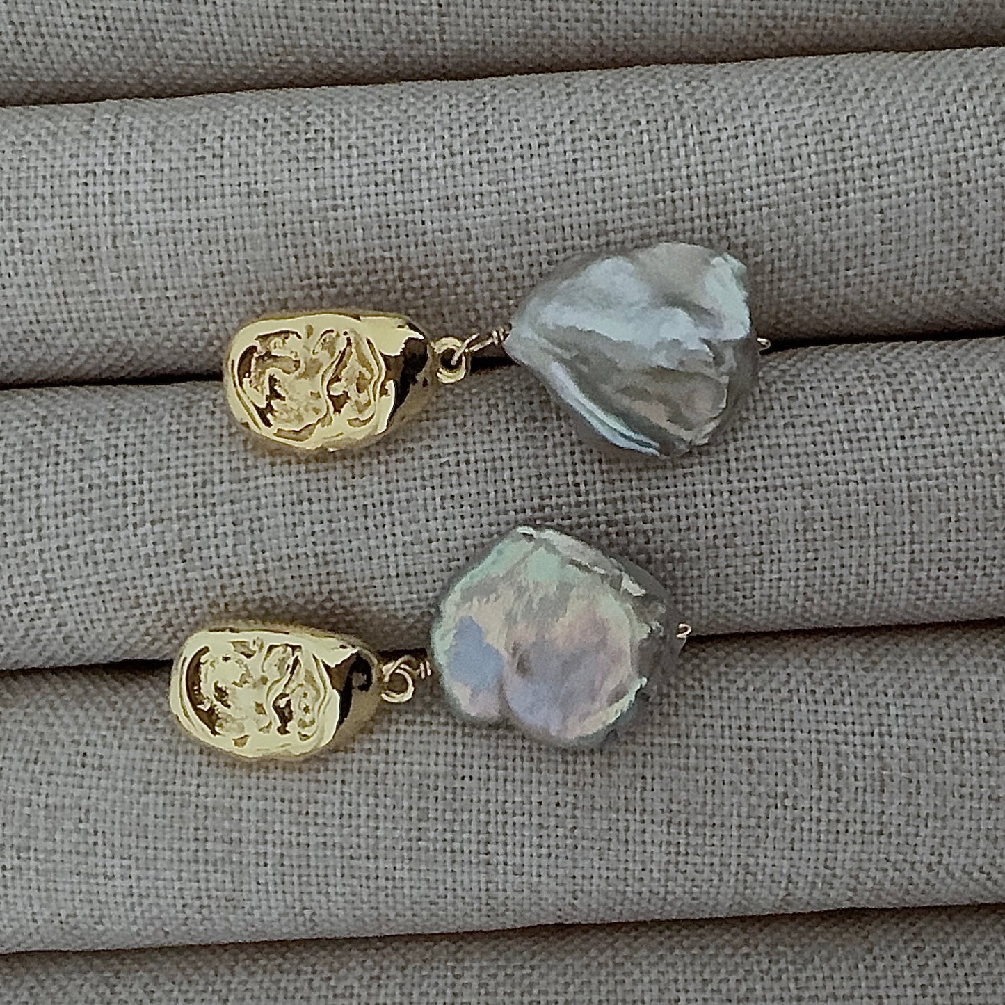 Purple Keshi Pearl Dangle earrings