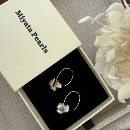 Keshi flower drop earrings