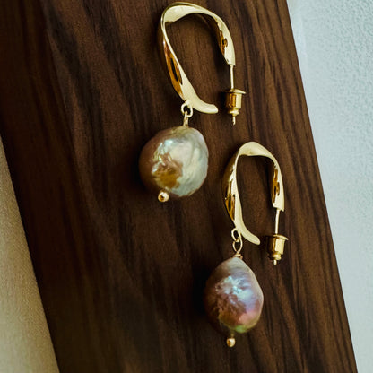 Genuine Baroque Freshwater Pearl Dangle Earrings