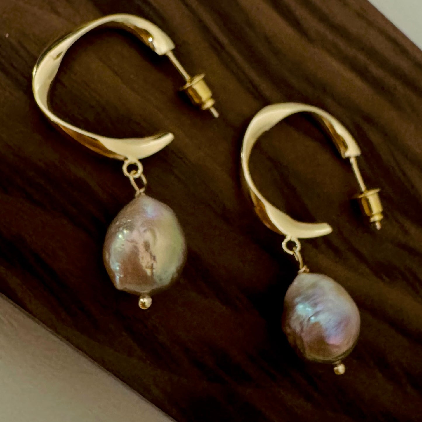 Genuine Baroque Freshwater Pearl Dangle Earrings