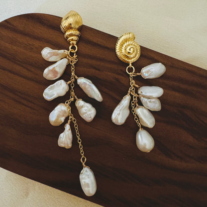 Genuine Baroque Freshwater Pearl Drop Earrings