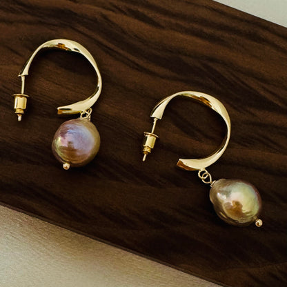 Genuine Baroque Freshwater Pearl Dangle Earrings