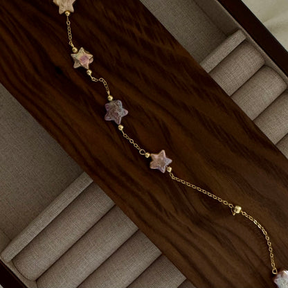 Genuine Baroque Freshwater Pearl Bracelet, purple stars pearls