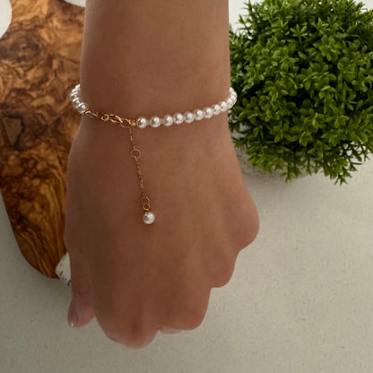 Aurora Freshwater Pearl Bracelet with 18k Gold