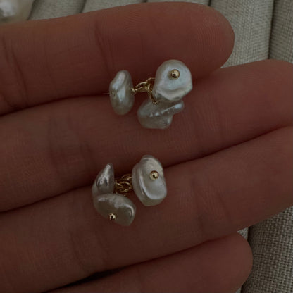 Keshi flower drop earrings