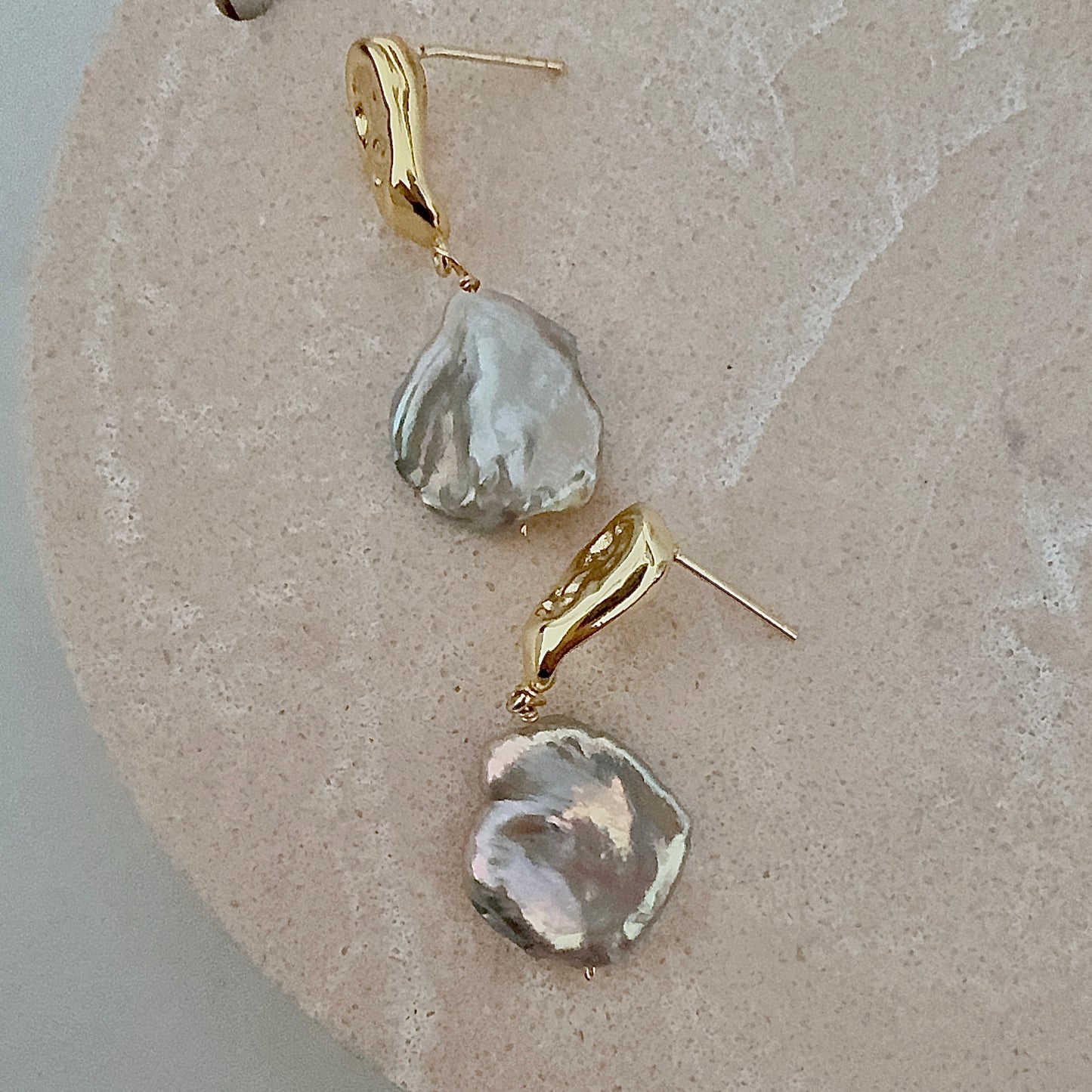 Purple Keshi Pearl Dangle earrings