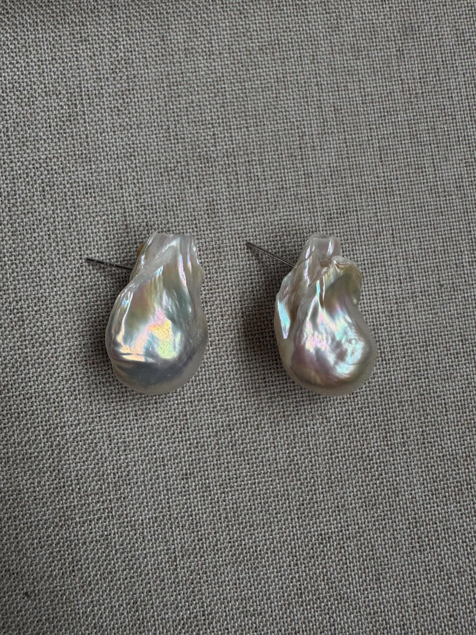 Large Baroque Pearl Drop Earrings, Baroque freshwater pearls, gold plated sterling silver metal, gift for women, bridal and wedding gifts