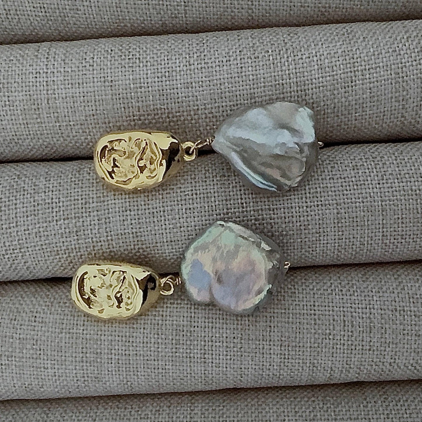 Purple Keshi Pearl Dangle earrings