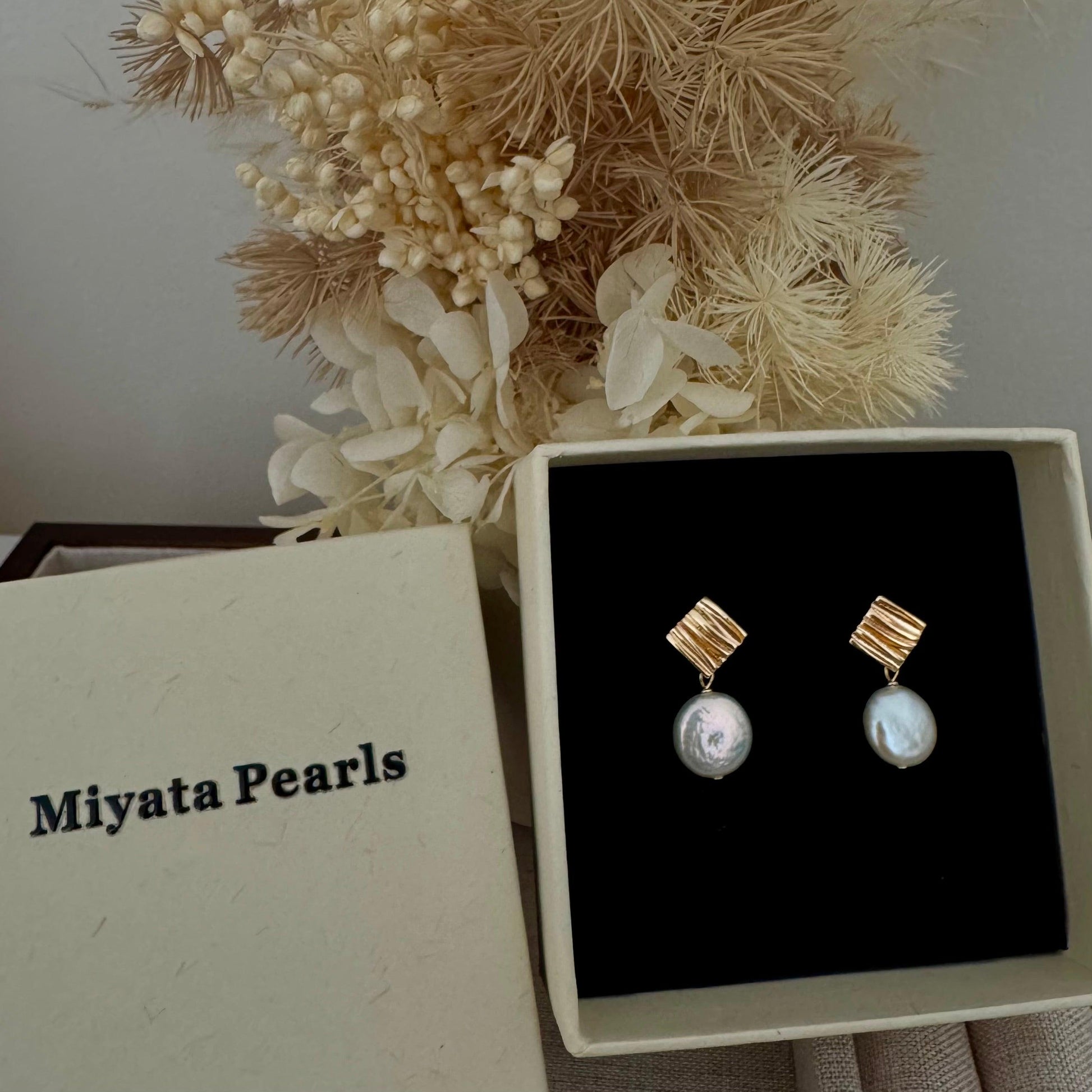 Small coins baroque pearl dangle earrings
