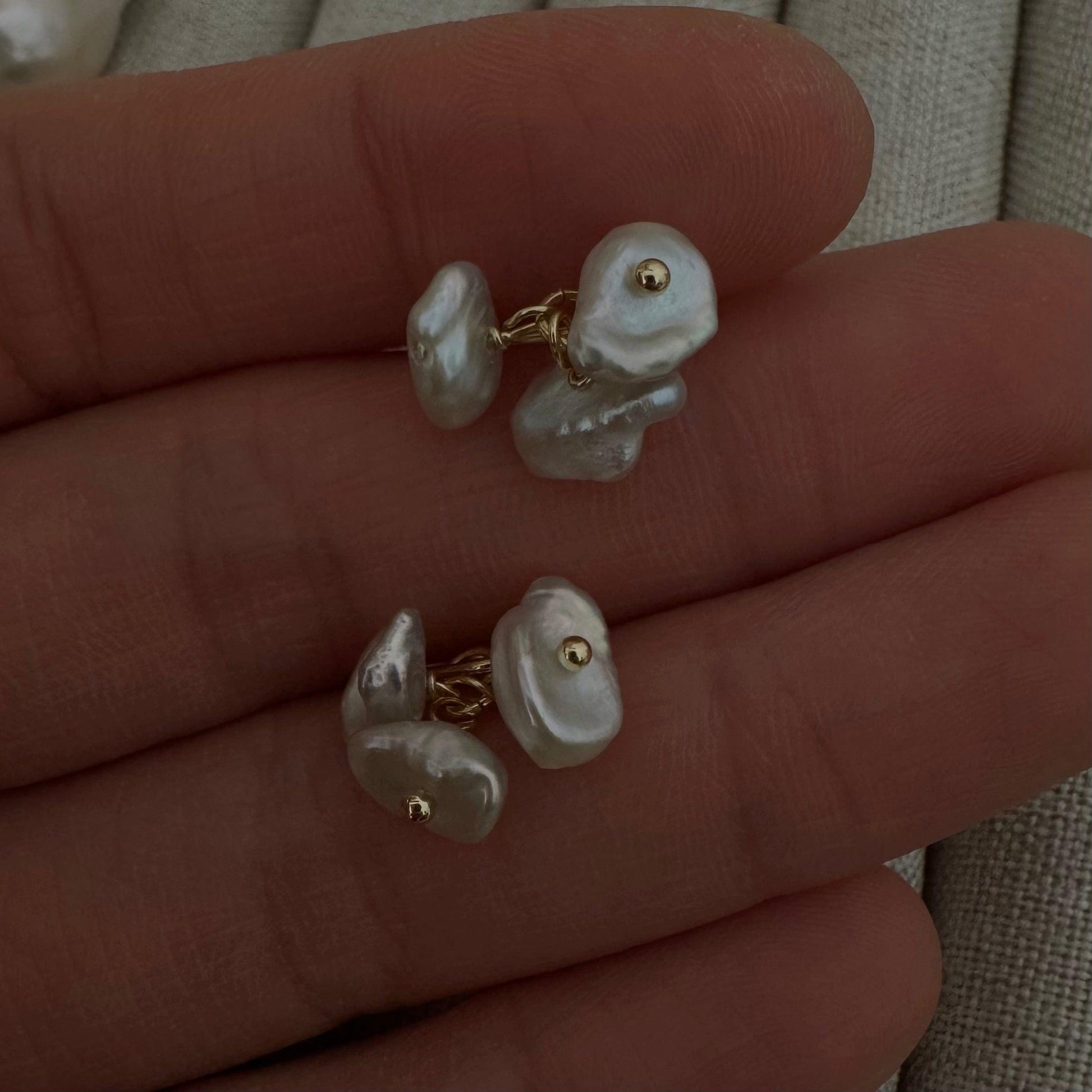 Keshi flower drop earrings