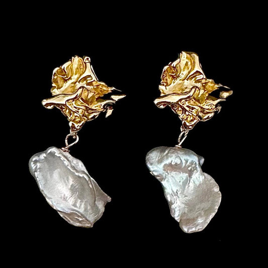 Large Keshi Pearl earrings