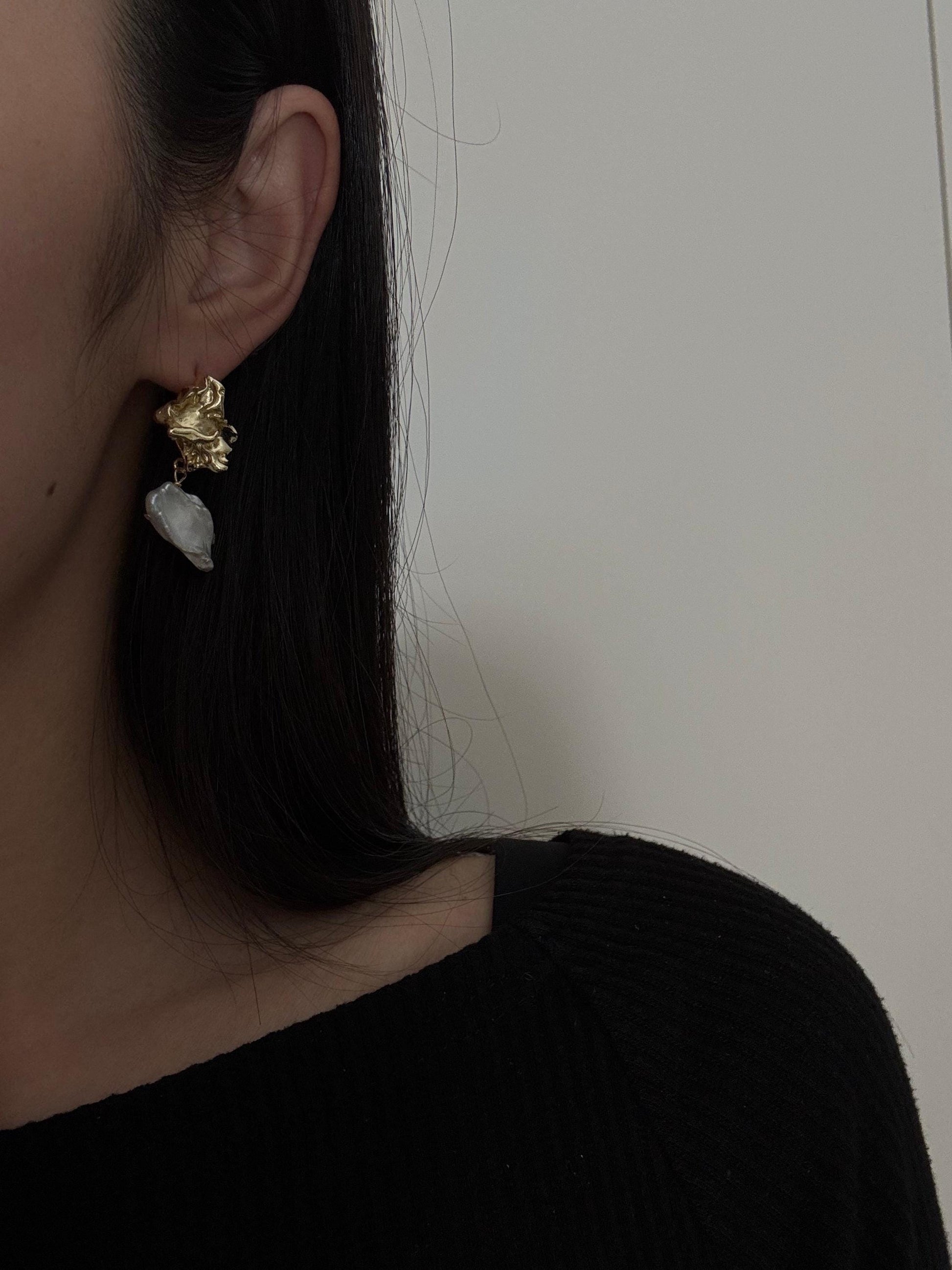 Large Keshi Pearl earrings