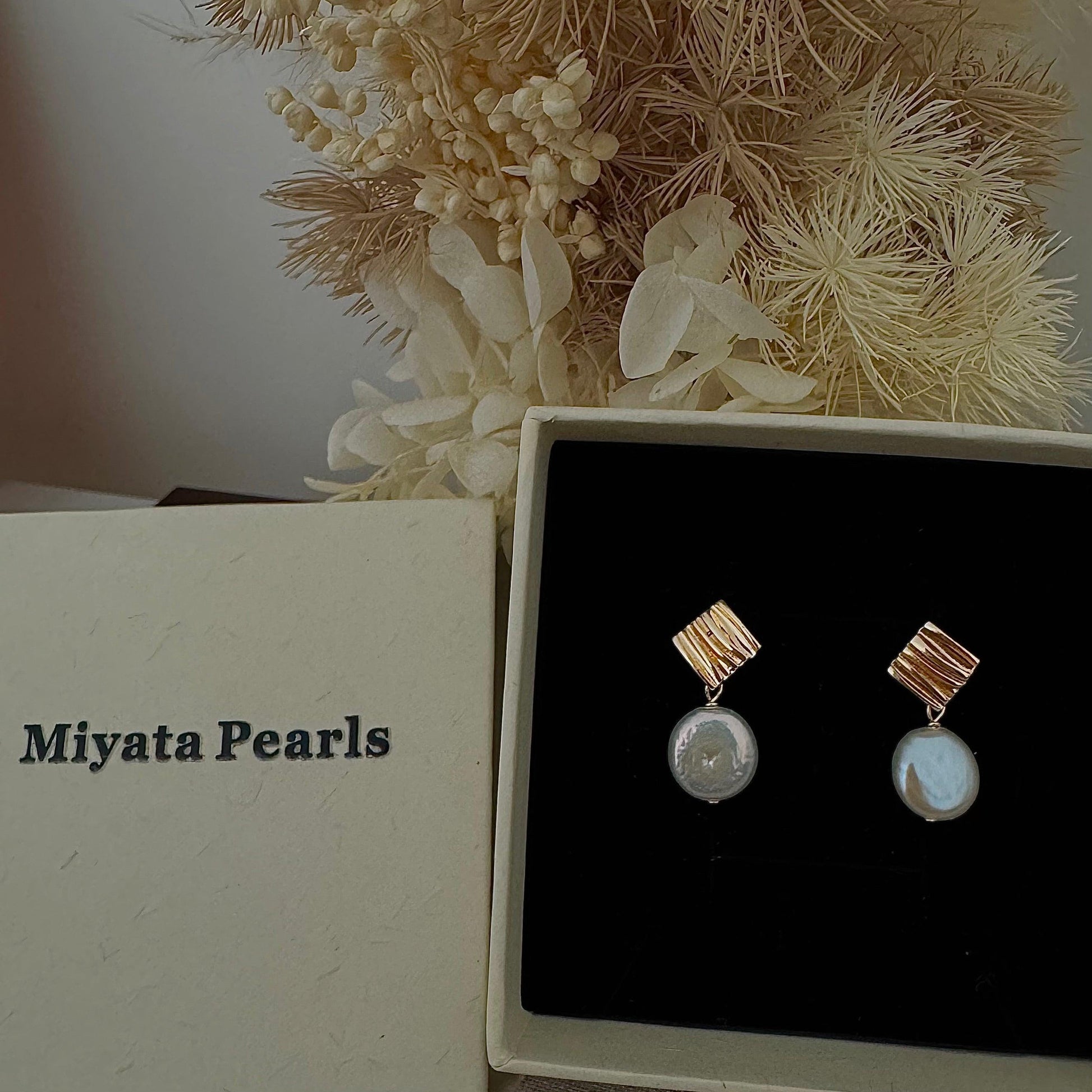 Small coins baroque pearl dangle earrings