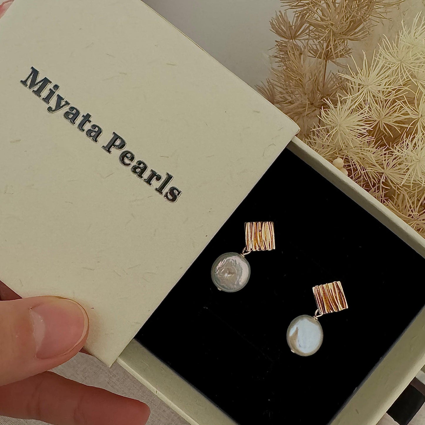 Small coins baroque pearl dangle earrings