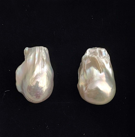 Large Pure Baroque Stud Earrings