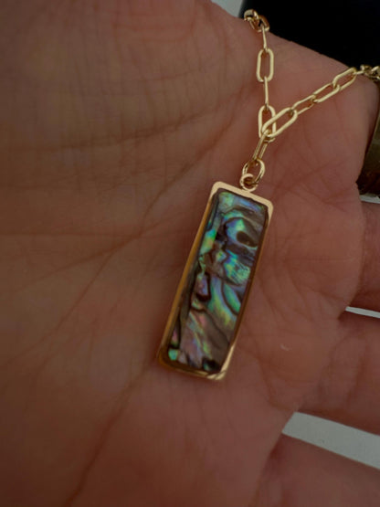 Handcrafted star baroque pearl pendant necklace, abalone shell pendant, pearl shell pendant, 14k gold chain, gift for her, graduation gift