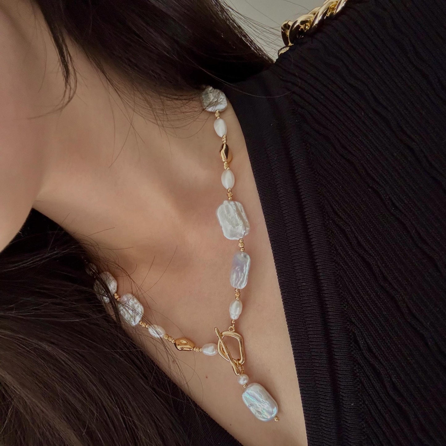 Large baroque pearl necklace, baroque pearls necklace, baroque chocker, gift for her