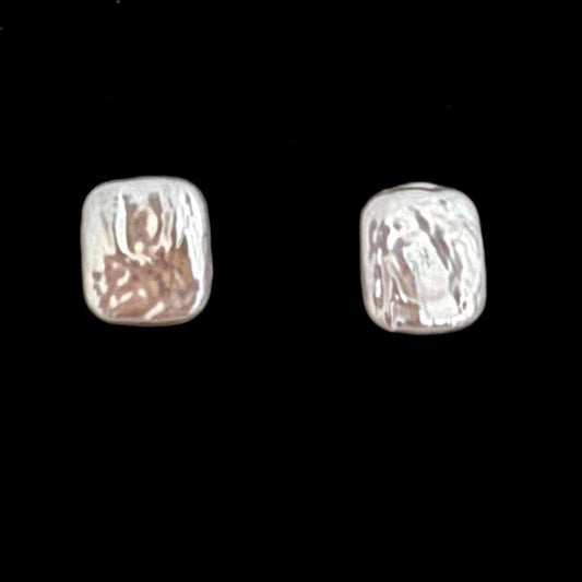 Large Baroque Pearls Stud Earrings in 925 sterling silver, baroque freshwater pearls, big white baroque pearls, wedding gift, bridal earring