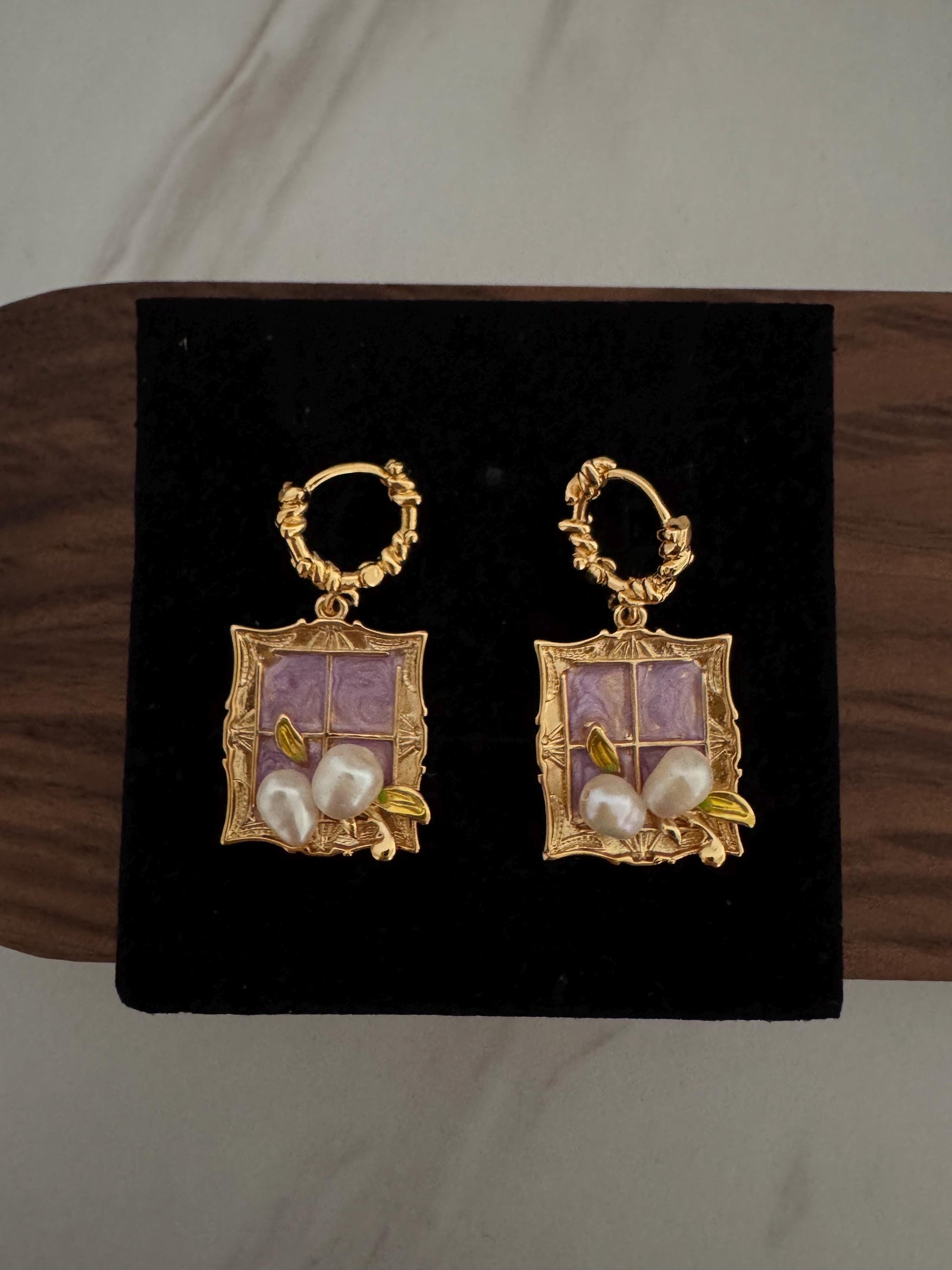 Barqoue Freshwater Pearl Drop Earrings gold, gift for her, handmade baroque pearl jewellery， statement earrings