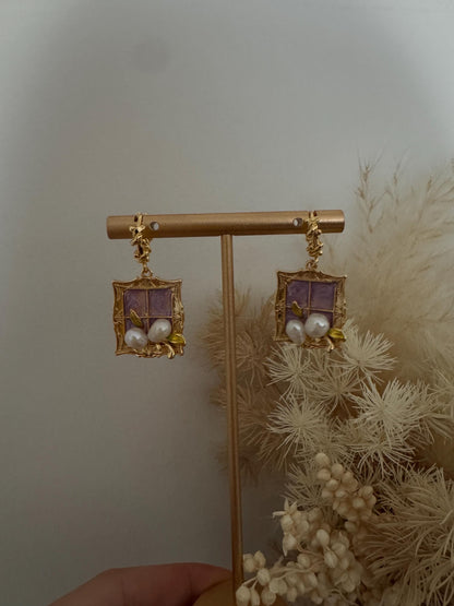 Barqoue Freshwater Pearl Drop Earrings gold, gift for her, handmade baroque pearl jewellery， statement earrings