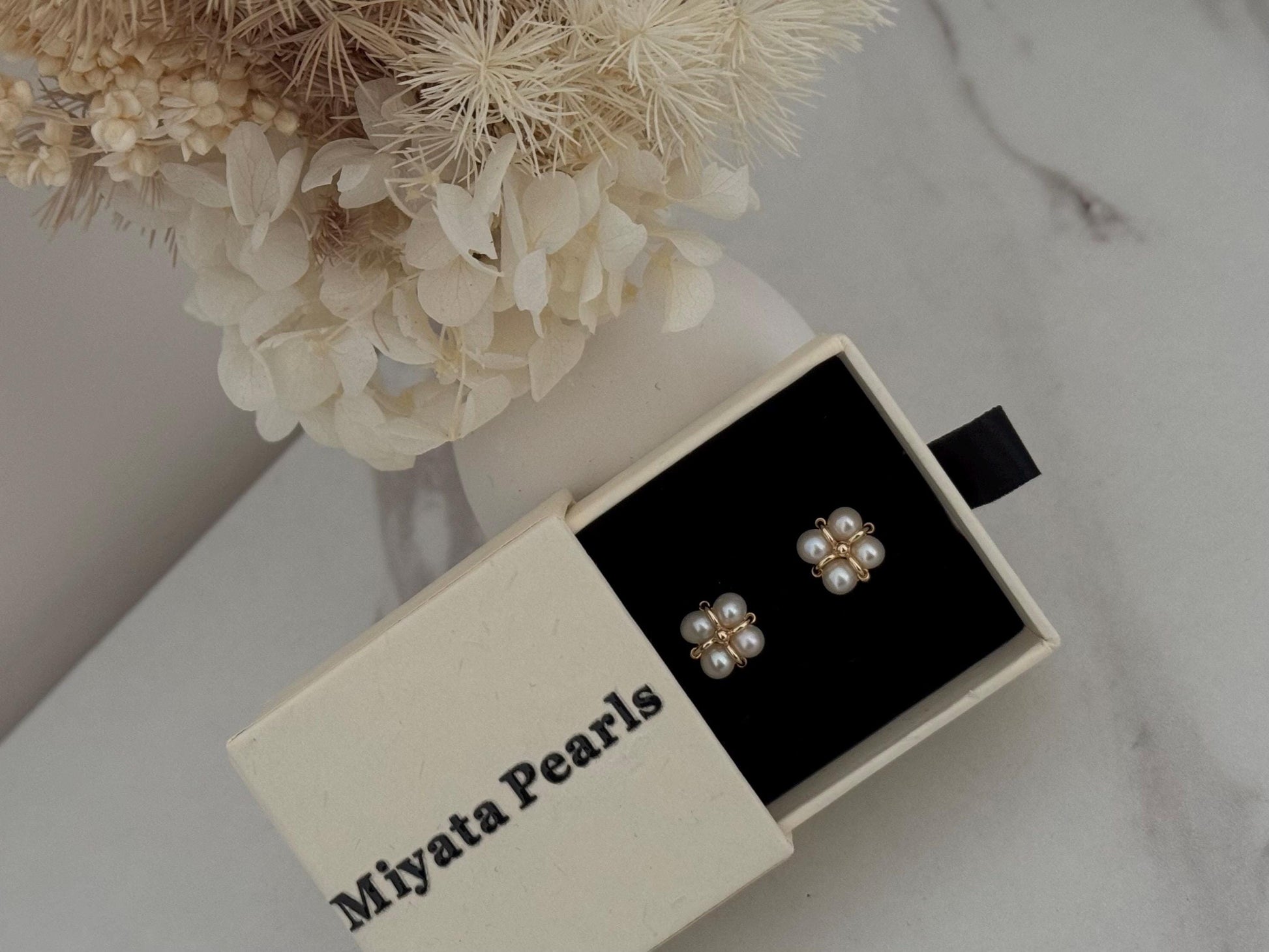Tiny Flower Freshwater pearls stud earrings with 18k gold plated silver metal, pearl jewellery gift for women, gold stud earrings for women